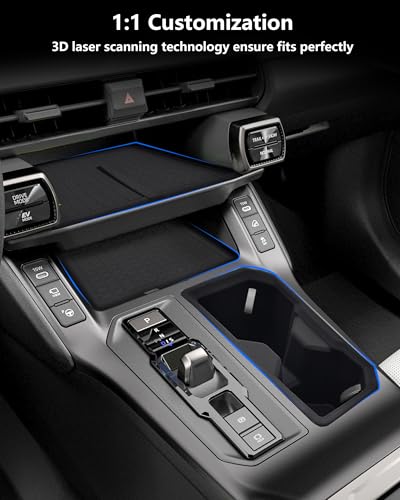 3PCS for 2026 Toyota RAV4 Accessories, for Center Console Cover Pad & Cup Holder & Wireless Charging Mat, Non-Slip Silicone Interior Liner Set to Prevent Scratches, Spills, Noise, Not for Limited - size: 3PC For RAV4 2026