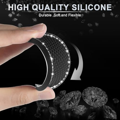 Car Cup Holder Coaster, Insert 2 Pack Universal Auto Anti Slip, Bling Crystal Rhinestone Car Interior Accessories-Black