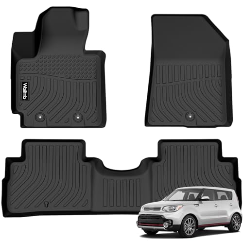 Floor Mats Custom for Kia Soul 2014-2019 All Weather Protection TPE Rubber Waterproof Floor Liners Fits Front& 2nd Row Full Set Black Accessories - style: 15|For Soul|2014-2019|Mat