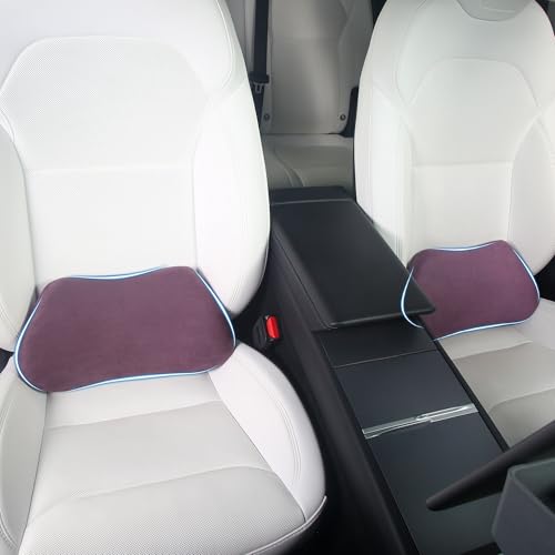 Lumbar Support Pillow for Car, Ergonomic Memory Foam Back Cushion for Driving, Seat Office Chair, Gaming Chair, Lower Back Support for Back Pain Relief, Purple, 2 Pack - color: Purple, size: Lumbar 2P