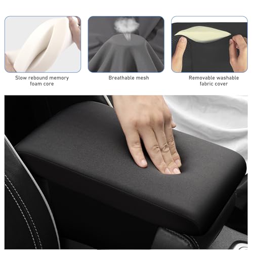 Car Center Console Pad, 12.2''×8.1''×1.8'' Memory Foam Auto Armrest Support Cushion, Vehicle Arm Rest Seat Box Cover Protector, Universal Interior Decor Car Accessories