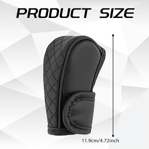 Leather Car Gear Shift Knob Cover, Exquisite Embroidery Design, Durable Anti-Slip Shifter Lever Protector, Universal Shift Knob Decoration Accessories for Most Car, SUV, Truck (Black - color: Black