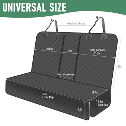 Dog Car Seat Cover for Back Seat,Back Seat Pet Cover for Dogs,Protects Against Fur,Mud & Scratches for Cars & SUVs,Backseat Cover for Dogs in Car