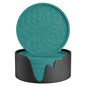 Silicone Coasters with Holder,[6 Pack] Drinking Coasters - Cup Mat for Hot or Cold Drinks, Thickened, Non-Slip, Non-stick,Deep Tray Teal Blue - color: Teal Blue