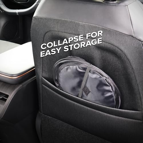 Armor All Car Trash Can, 3.3 Gallon Pop-Up Garbage Bin, Waterproof, Loop for Hanging, Velcro Base, Washable, Metal Frame, Portable Collapsible Design for Easy Storage, 12” Inch High x 9” Inch Wide