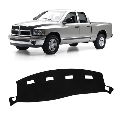 KUST Black Dash Cover for 2002-2005 Dodge Ram 1500, 2003-2005 Ram 2500/3500 Polyester Dashboard Cover Non-Slip Interior Accessories for Dodge Ram Custom Fit Dashboard Mat No Glare - size: For Ram 02-05