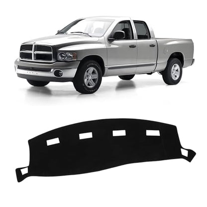 KUST Black Dash Cover for 2002-2005 Dodge Ram 1500, 2003-2005 Ram 2500/3500 Polyester Dashboard Cover Non-Slip Interior Accessories for Dodge Ram Custom Fit Dashboard Mat No Glare - size: For Ram 02-05