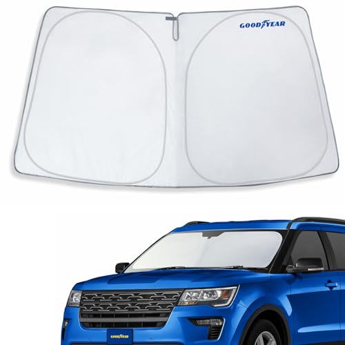 Goodyear Foldable Windshield Sunshade for Ford Explorer 2011-2019, SUV car Accessories, Sunshade Cover, Sun Shade Car Windshield, Window Sun Blocker - GY008254 - color: For Ford Explorer 11-19