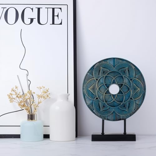 Modern Sculpture Decorative Objects Above Cabinet Decor Kitchen Elegant Home Decor Items Accents for Living Room Centrepieces, Console Table Decorations (Blue) - color: Blue