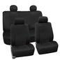 FH Group Car Seat Covers Full Set Black Neoprene - Universal Fit Waterproof Automotive Low Back Front and Solid Back Seat Cover, Washable Seat Cover for SUV, Sedan and Van - color: Solid Black