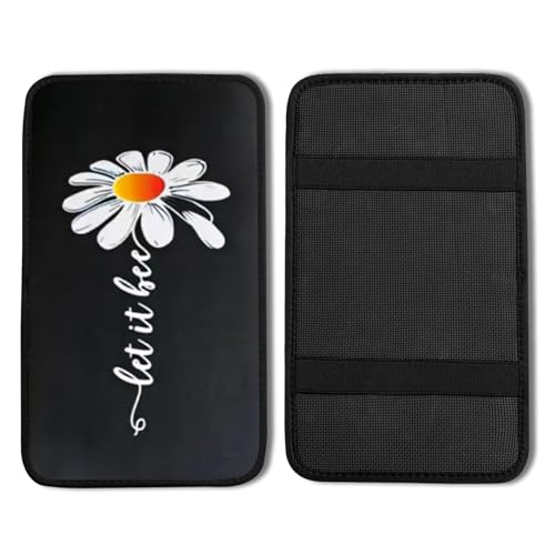Daisy Vehicle Center Console Armrest Cover Pad,Daisy Car Accessories Soft Middle Console Cushion Pad,Auto Arm Rest Mat Decor Daisys Gifts for Women Men Dad for Most Vehicle SUV Truck - color: Daisy