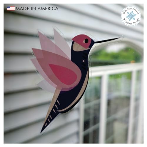 11-Pack Illustrated Hummingbird Window Clings for Glass and Doors | Window Decals Preventing Birds Strikes | Anti Collision Sticker Decor | Decorative Bird Decals | Reusable. Made in America. - size: 11 Count Illustrated Hummingbirds