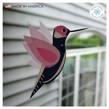 11-Pack Illustrated Hummingbird Window Clings for Glass and Doors | Window Decals Preventing Birds Strikes | Anti Collision Sticker Decor | Decorative Bird Decals | Reusable. Made in America. - size: 11 Count Illustrated Hummingbirds