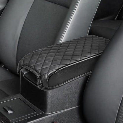 KBH Center Console Armrest Cover for Toyota Camry 2012 2013 2014 2015 2016 2017, Vinyl Leather Trim, Car Arm Rest Cushion Pad Protective Covering, Anti-Scratch, Black - color: Black Cover, size: Camry 2012-2017