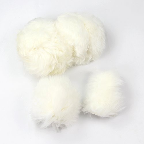 Yontree Fashion Fluffy Steering Wheel Covers for Women/Girls/Ladies Australia Pure Wool 15 Inch 1 Set 3 Pcs (White) - color: White, size: Long Wool