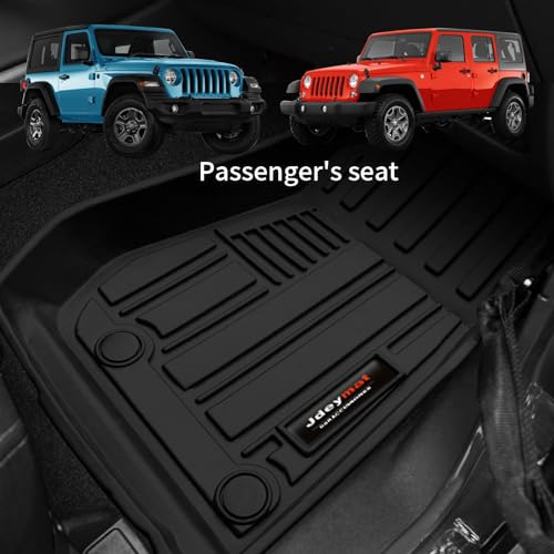 Custom Fit Floor Liners for 2007-2018 Jeep Wrangler 4-Door, Wrangler JK 2-Door Front Floor Mats All Weather TPE Rubber Accessories (Set of 2 Mat) - color: for Jeep Wrangler JK Front Floor Mats