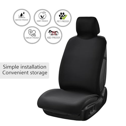 Car seat cover, waterproof protection seat cushion, anti-skid seat cushion, portable and durable dog pet seat cushion, diving material, all season universal seat cover, van, truck, SUV car Gray edge - color: Gray