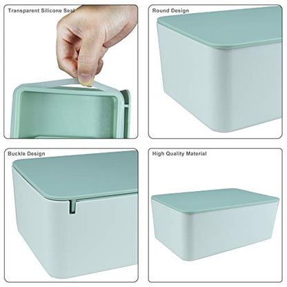 Diaper Wipes Dispenser, Tissue Storage Box Case, Wet Wipe Dispenser Holder with Lid for Home, Office, Cars (Green) - color: Green Lid, White Box