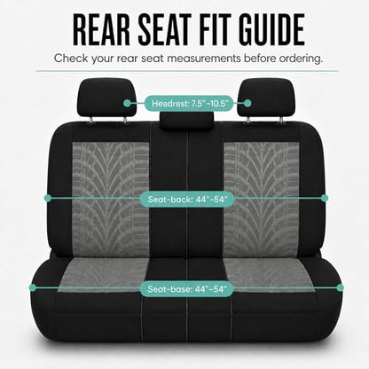 FH Group Rear Set Travel Master Car Seat Covers - Universal Fit, Split Bench Rear Seat, Washable, for SUV, Sedan, Gray - color: Gray, style: Rear Set