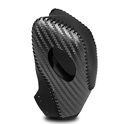 Gear Shift Cover Black Genuine Leather Gear Shift Knob Cover for Ford Focus 2012-2016/ Ford Fiesta 2014-2016/ Ford Fusion S SE Escape Transit C-Max 2013-2016/ Fusion Gear Shift Cover(Black)