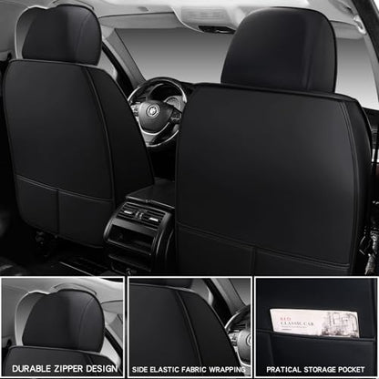 MINGBRON Leather Car Seat Covers Full Set, Universal Faux Leather Car Seat Covers 5 Seats, Automotive Seat Covers for Most Sedans SUVs Trucks, Front and Rear Seat Covers,Wine Red - color: Blue, size: 5 Seat Covers (Front & Rear)