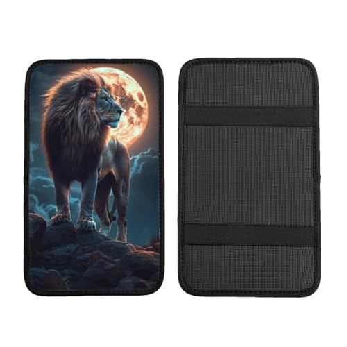 Universal Car Center Console Cushion Pad, Leo Moon Soft Waterproof Car Center Console Cover Auto Armrest Seat Box Cover Protector for Most Vehicle SUV Truck Car - color: Leo Moon