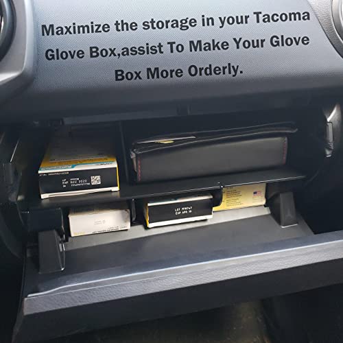 Glove Box Dividers Organizer Compatible with Toyota Tacoma Accessories 2016 2017 2018 2019 2020 2021 2022 2023, Interior Insert Dividers Storage