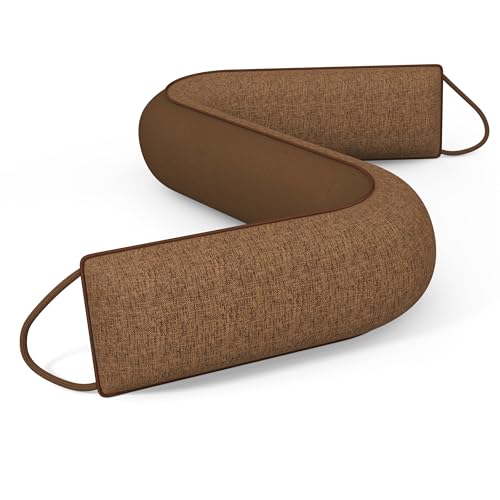 HADOR 32 Inch Weighted Door Draft Stopper - Under Door Snake Pillow, Blocks Cold Air/Wind/Noise, Heavy Duty Soundproof Bottom Filler (Covers Gaps Up to 3"), Winter Patio Sliding Window Seal, Brown - color: Brown, size: 32 Inch