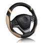 Cxtiy Pickup Truck Steering Wheel Cover – Sporty Fahsion Non-Slip Premium Leather Universal 15.5-16 Inch Steering Wheel Grip Set for Men Women (Beige) - color: Beige