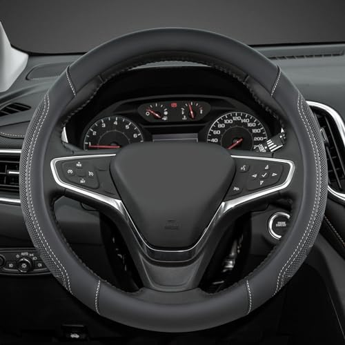 GIANT PANDA Car Steering Wheel Cover Customized for Chevy, Black and Gray Line - color: C-Black+Gray Line