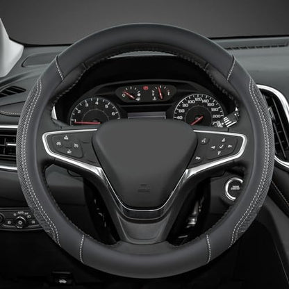 GIANT PANDA Car Steering Wheel Cover Customized for Chevy, Black and Gray Line - color: C-Black+Gray Line