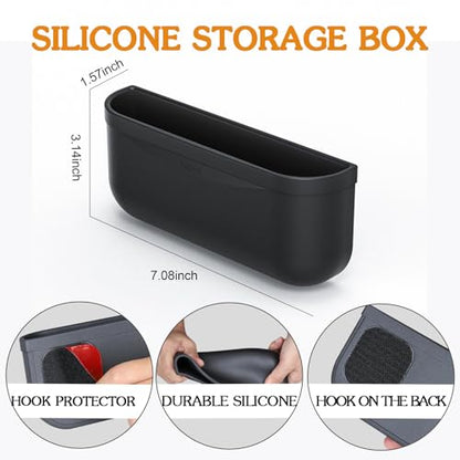 for Tesla Model Y 3 Sunglasses Holder Center Console Organizer Tray Storage Box Key Card Coin Holder Silicone Hook for Flocking Tesla Accessories - size: Center Console Organizers