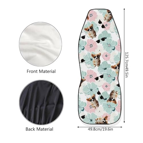 Funny Dog Flowers Car Seat Covers for Womens Mens Universal Auto Front Seats Protector Fits for Car,SUV,Van, Truck - color: Funny Dog Flowers 86