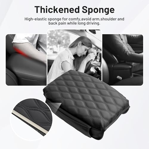 Autorder Center Console Cover for 2018-2026 Jeep Wrangler JL/Gladiator JT Accessories Leather Armrest Cushion Cover with Storage Pockets Anti-Scratch Armrest Pad for Cat Dog Pet - size: 2018-2026 Jeep Wrangler
