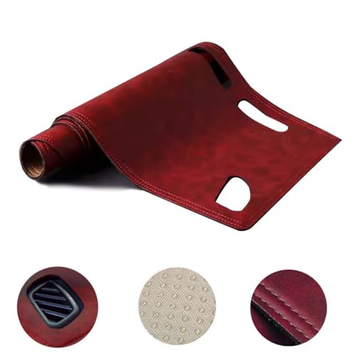 Leather Dash Board Cover mat Compatible with Toyota Camry（HUD） 2021-2023，Sun Protection Dashboard Cover，Car Interior （red） - size: Compatible with Camry（HUD） 2021-2023