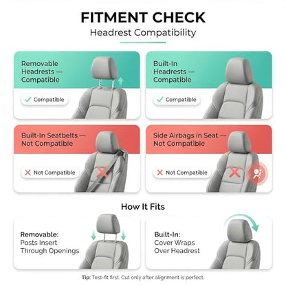 FH Group Car Seat Covers High Back Classic Cloth Front Pair Set with Gift, Easy to Install - Universal Fit for Cars, Trucks & SUVs (Black) FB102102 - color: Black, size: Front Set