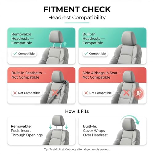 FH Group Car Seat Covers High Back Classic Cloth Front Pair Set with Gift, Easy to Install - Universal Fit for Cars, Trucks & SUVs (Black) FB102102 - color: Black, size: Front Set