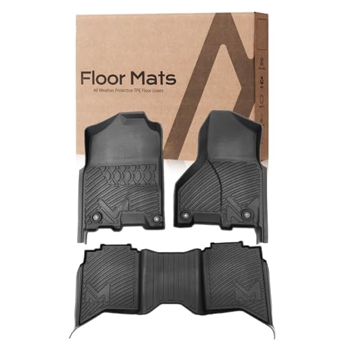 Floor Mats for 2013-2018 Dodge Ram 1500/2500/ 3500 Crew Cab, TPE Automotive All Weather Cover Protection Waterproof Floor Liner Front & Rear Row Full Set Car Mats for 19-24 Ram 1500 Classic Crew Cab - size: 3PCS (2Row), style: For 2013-2018 | Dodge Ram 15
