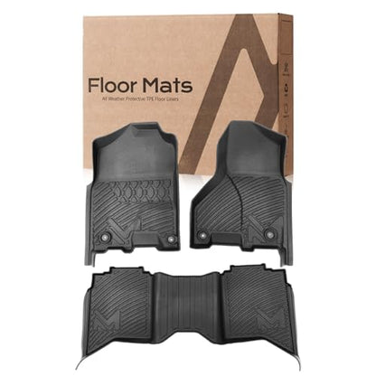 Floor Mats for 2013-2018 Dodge Ram 1500/2500/ 3500 Crew Cab, TPE Automotive All Weather Cover Protection Waterproof Floor Liner Front & Rear Row Full Set Car Mats for 19-24 Ram 1500 Classic Crew Cab - size: 3PCS (2Row), style: For 2013-2018 | Dodge Ram 15