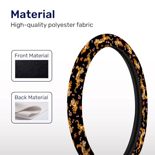 Cartoon Tiger Steering Wheel Cover, Non Slip Polyester Car Wheel Protector for Car SUV Truck, Universal 15 Inch