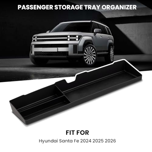 Center Console Organizer Tray Compatible with Hyundai Santa Fe 2024 2025 2026, Front Passenger Storage Organizer Glove Box for 2024-2026 Santa Fe Interior Accessories