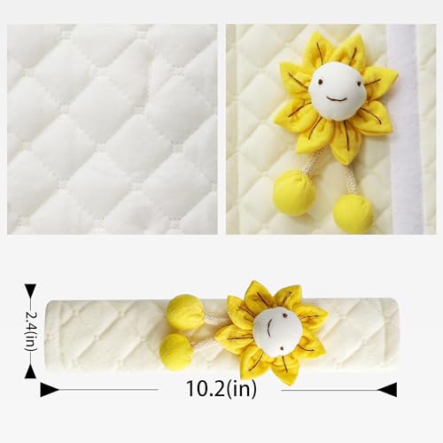 2-Pack Soft Seat Belt Covers Universal Car Shoulder Pad Cushions for Comfortable Driving & Bag Strap Protection Off-White Yellow Sunflower - color: Yellow Sunflower