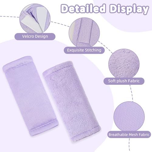 SWESEN Baby Car Seat Strap Covers, 3 Piece Soft Car Seat Strap Shoulder Pads for Baby Girls Boys, Double-Sided Use carseat Straps Covers for Stroller, Car Seats, Pushchair, Purple - color: Purple