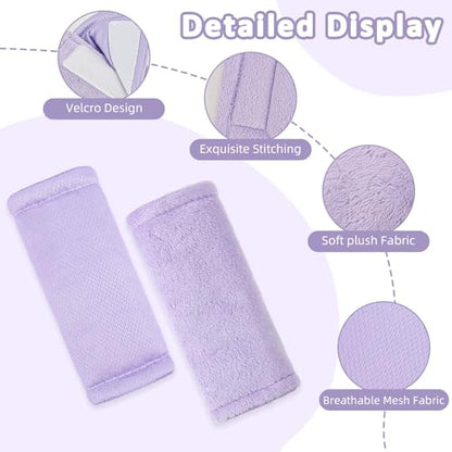 SWESEN Baby Car Seat Strap Covers, 3 Piece Soft Car Seat Strap Shoulder Pads for Baby Girls Boys, Double-Sided Use carseat Straps Covers for Stroller, Car Seats, Pushchair, Purple - color: Purple