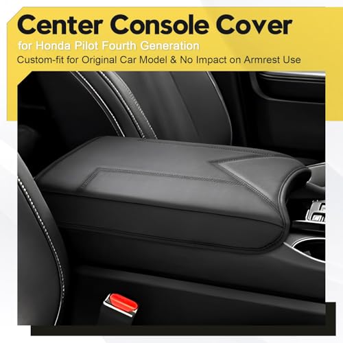 FIILINES Center Console Cover for Honda Pilot 2023-2025 2026, Ridgeline/Passport 2024-2026, with Hidden Pockets Armrest Cover Pad Cushion Protector Pilot Accessories Armrest Cover Anti-Scratch - size: For Honda Pilot/Ridgeline/Passport 2023-2026