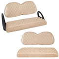 Golf Cart Seat Covers Full Set Front & Rear Kit for Club Car Tempo OEM, Premium Vinyl Leather Replacement Cushion Covers, No Tools Needed & Easy to Clean (Beige) - color: Beige, size: Fit Club Car Tempo OEM Seat
