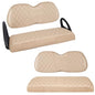 Golf Cart Seat Covers Full Set Front & Rear Kit for Club Car Tempo OEM, Premium Vinyl Leather Replacement Cushion Covers, No Tools Needed & Easy to Clean (Beige) - color: Beige, size: Fit Club Car Tempo OEM Seat