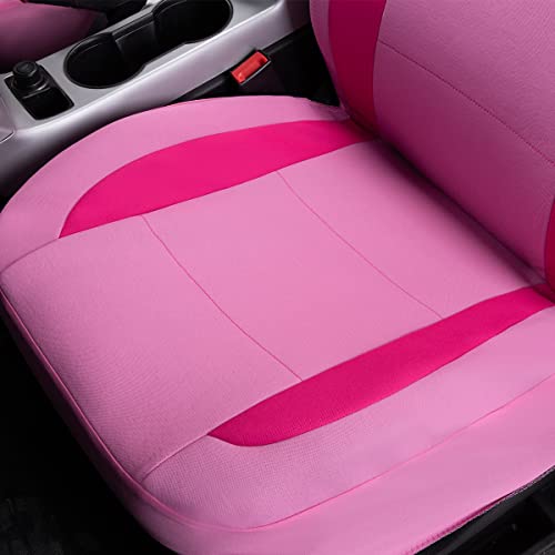 Flying Banner Car Seat Covers Front Seats Rear Bench Polyester car seat Protectors Easy installations Rear Bench Split - color: Rose red & Pink