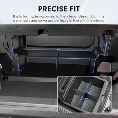 Autorder 2PCS Center Console Organizer for Toyota Tacoma 2024-2026/4Runner 2025-2026 Accessories Multi-Grid Glove Box Organizer for Tacoma/4Runner Armrest Storage Divider Insert Tray