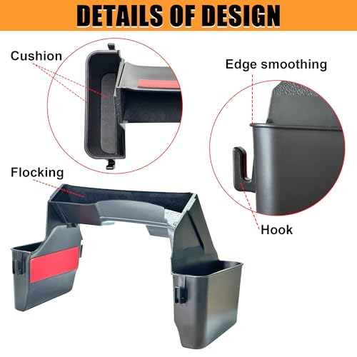 Center Console Organizer Tray Gear Shift Storage Hook 3 PCS Assemble | for Jeep Gladiator 2020-2026 and Jeep Wrangler JL JLU 2026 2025- 2018 Rubicon Sahara 4xe Interior Accessories US Patent